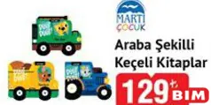 MARTI ÇOCUK ARABA ŞEKİLLİ KEÇELİ KİTAPLAR fiyat ve kampanya bilgisi